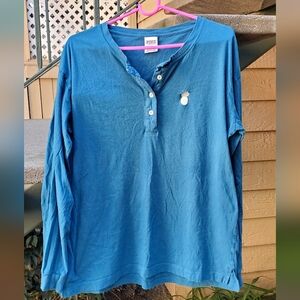 PINK Victoria's Secret Blue Long Sleeve Tee Soft Lightweight